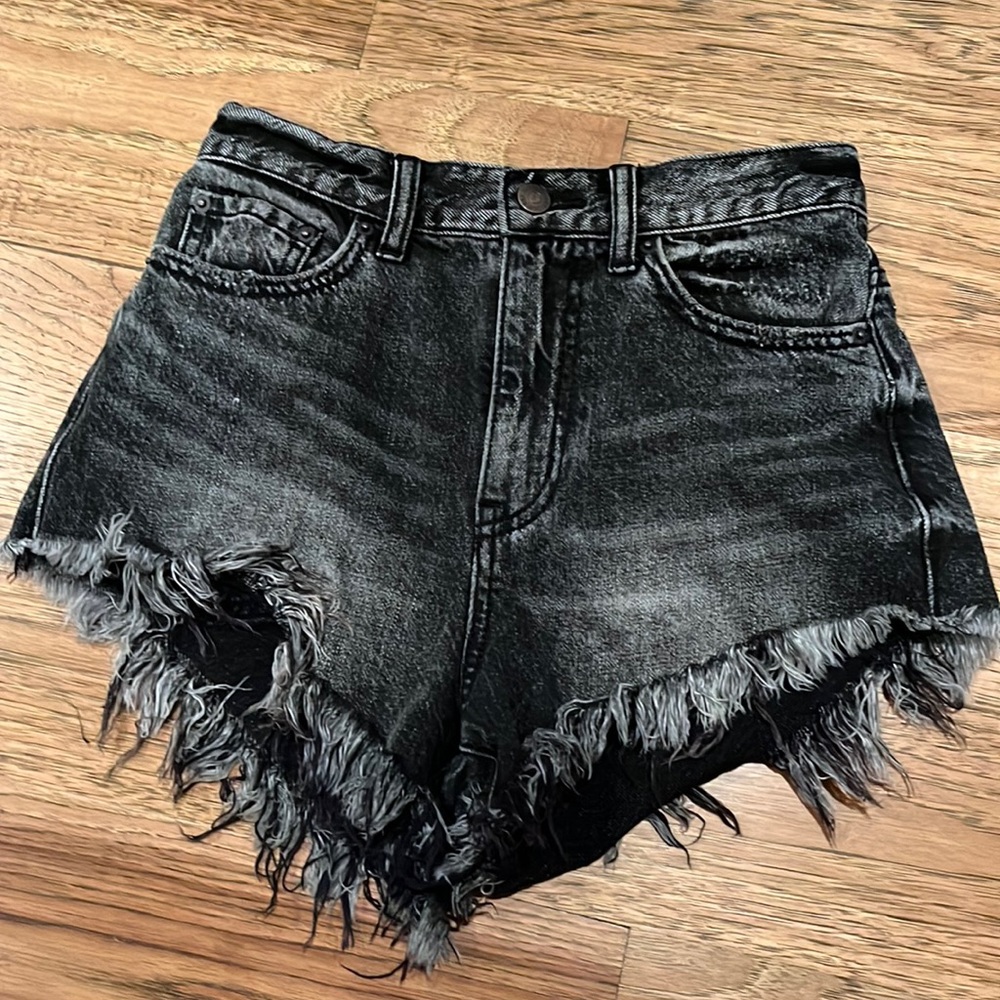 BDG- Black High Rise Cheeky Jean Shorts- Size 25
